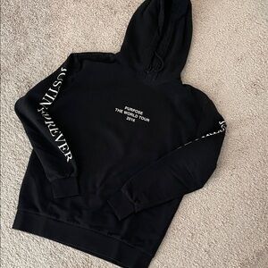 Justin Bieber Black Hoodie with Tour Print